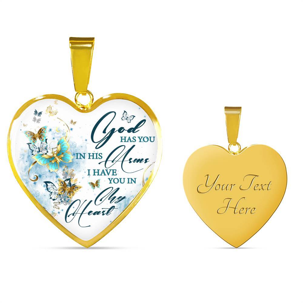 Butterfly God Has You In His Arms I Have You in My Heart Heart Pendant Necklace - Heart Luxury Necklace (Gold Plated) Butterfly God Has You In His Arms I Have You in My Heart Heart Pendant Necklace - Heart Luxury Necklace (Gold Plated)
