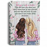 Get Yourself A Bestie That Will Love You Gallery Wrapped Framed Canvas Prints - Home Decor Wall Art, White, 0.75'' Framed Canvas