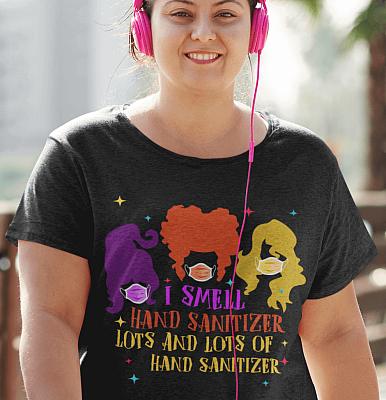 Alternative view of Hocus I Smell Hand Sanitizer Lots And Lots Of Hand Sanitizer T-Shirt - Funny Halloween Quarantine Shirt