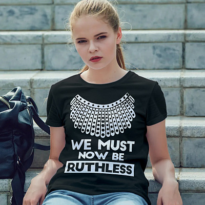 Alternative view of Notorious RBG We Must Now Be Ruthless T-Shirt - V-Neck - RBG Ruth Bader Ginsburg Shirt
