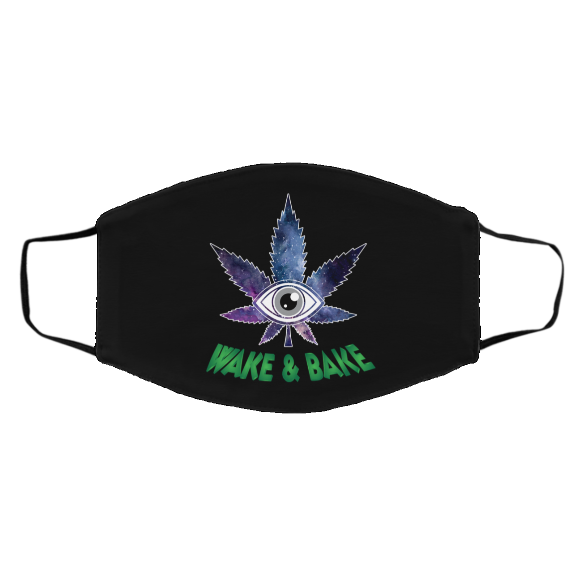 Wake And Bake Coffee Washable Reusable Custom - Printed Cloth Face Mask Cover, Black, Cloth Face Cover – Medium/Large