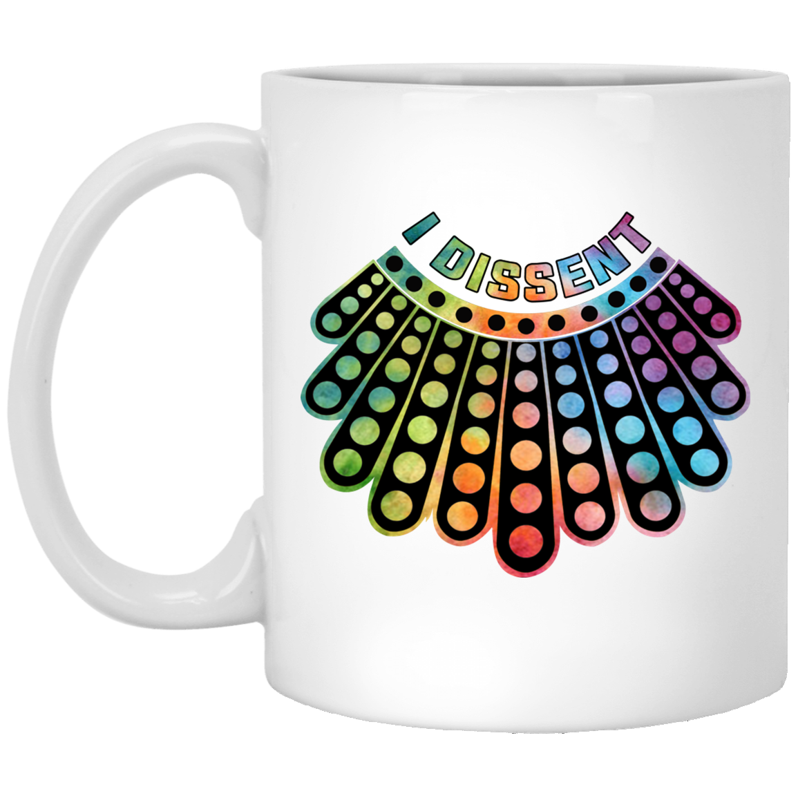 Notorious RBG Dissent Collar Necklace Ceramic Coffee Mug - Beer Stein - Water Bottle - Color Changing Mug, White, 11 oz. White Mug Notorious RBG Dissent Collar Necklace Ceramic Coffee Mug - Beer Stein - Water Bottle - Color Changing Mug, White, 11 oz. White Mug