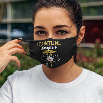 Alternative view of Frontline Warrior Nurse Washable Reusable Custom - Printed Cloth Face Mask Cover