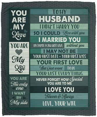Wife To My Husband I Didn't Marry You So I Could Live With You Fleece Blanket – Mink Blanket – Woven Blanket, White, Cozy Plush Fleece Blanket - 50x60