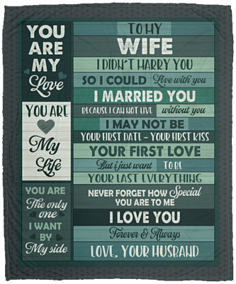Husband To My Wife I Didn't Marry You So I Could Live With You Fleece Blanket – Mink Blanket – Woven Blanket, White, Cozy Plush Fleece Blanket - 50x60