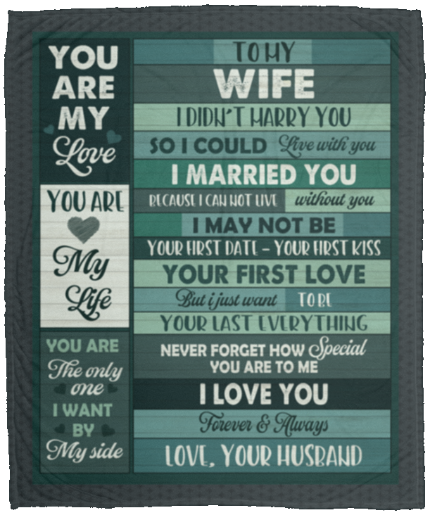 Husband To My Wife I Didn't Marry You So I Could Live With You Fleece Blanket – Mink Blanket – Woven Blanket, White, Cozy Plush Fleece Blanket - 50x60