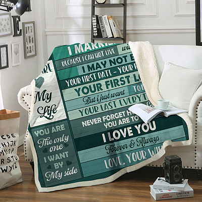Alternative view of Wife To My Husband I Didn't Marry You So I Could Live With You Fleece Blanket-Mink Blanket-Woven Blanket