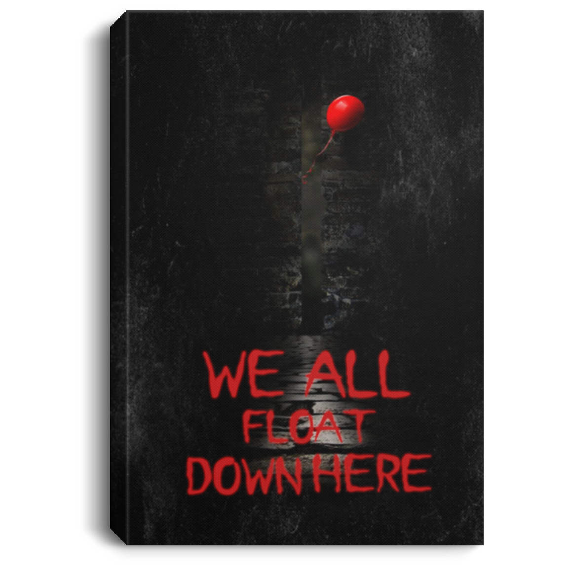 We All Float Down Here Gallery Wrapped Framed Canvas Prints - Unframed Poster - Penny Scary Clown, White, 0.75'' Framed Canvas