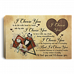 Jack & Sally I Choose You Romantic Couple Gifts Framed Canvas Prints - Unframed Poster, White, 0.75'' Framed Canvas