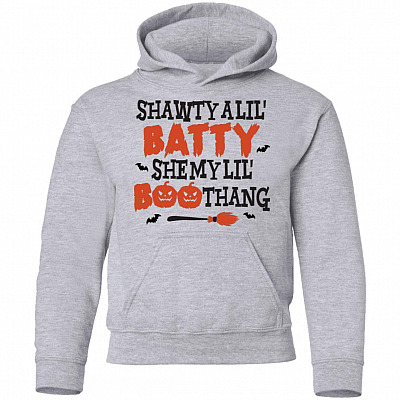 Shawty A Lil' Batty She My Lil' Boo Thang Youth Hoodie - Halloween Kid Hoodie, Sport Grey, Youth Hoodie