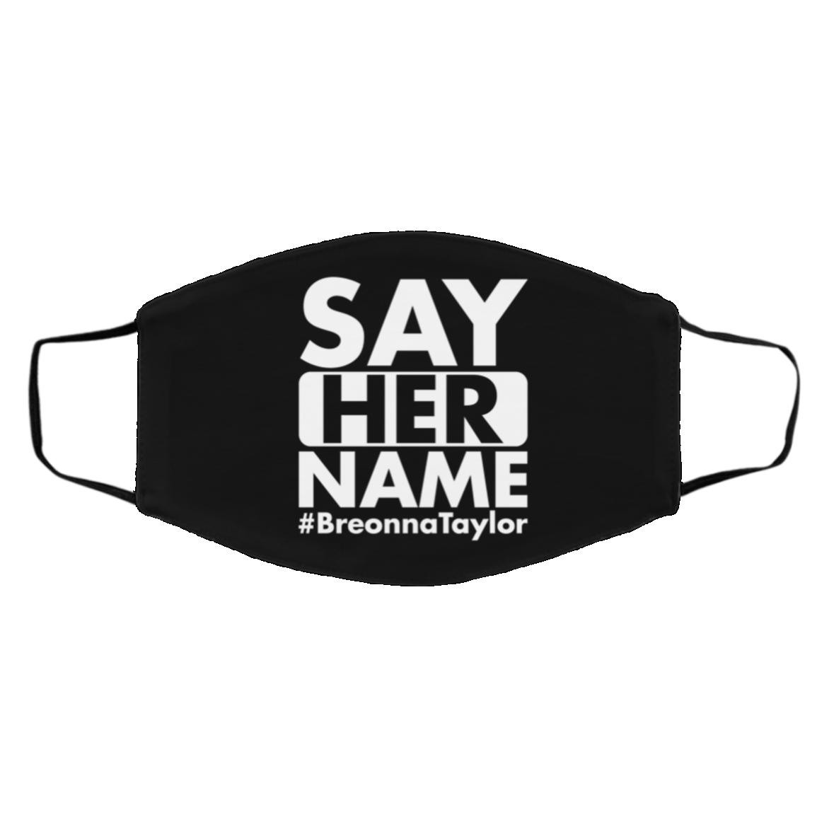 Say Her Name Breonna Taylor Washable Reusable Custom - Printed Cloth Face Mask Cover, Black, Cloth Face Cover – Medium/Large