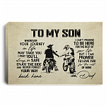 To My Biker Son Wherever Your Journey in Life May Take You I Pray Framed Canvas - Unframed Poster, White, 0.75'' Framed Canvas