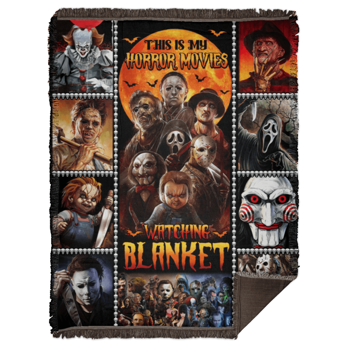 This Is My Horror Movie Watching Blanket, White, Woven Blanket - 60x80