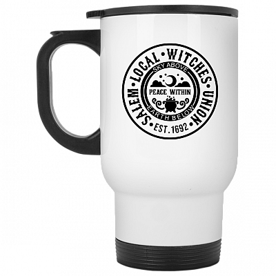 14 oz. White Travel Mug
