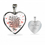 I Choose You and I Will Choose You Over and Over Without Pause Without a Doubt Heart Pendant Necklace Gift - Heart Luxury Necklace (Silver)