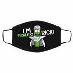 Pickle Rick I Am PickleO Rick Washable Reusable Custom - Printed Cloth Face Mask Cover, Black, Cloth Face Cover – Medium/Large