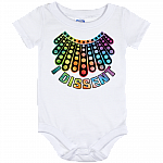 Notorious RBG Dissent Collar Necklace Baby Onesie - Ruth Bader Ginsburg Baby Infant Bodysuit, White, Baby Onesie - 12 Month