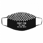 Fight For the Thing You Care RBG Washable Reusable Custom - Printed Cloth Face Mask Cover, Black, Cloth Face Cover – Medium/Large