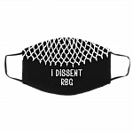 I Dissent RBG Washable Reusable Custom - Printed Cloth Face Mask Cover, Black, Cloth Face Cover – Medium/Large