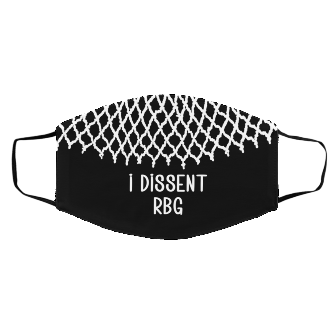 I Dissent RBG Washable Reusable Custom - Printed Cloth Face Mask Cover, Black, Cloth Face Cover – Medium/Large