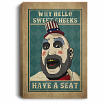 Funny Spaulding Why Hello Sweet Cheeks Have a Seat Wrapped Framed Canvas Print - Unframed Poster - Bathroom Decor, White, 0.75'' Framed Canvas