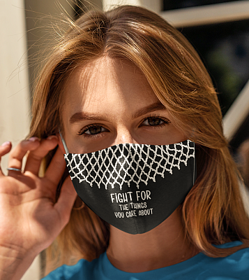 Alternative view of Fight For The Thing You Care RBG Washable Reusable Custom - Printed Cloth Face Mask Cover
