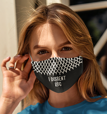 Alternative view of I Dissent RBG Washable Reusable Custom - Printed Cloth Face Mask Cover