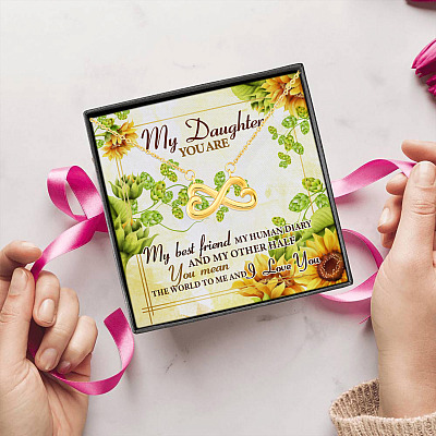 Alternative view of My Daughter You Are My Best Friend My Human Diary You Mean The World To Me I Love You Infinity Heart Pendant Necklace