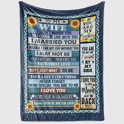 Alternative view of To My Wife I Didn't Marry You So I Could Love With You Fleece Blanket - Premium Sherpa Blanket - Woven Blanket