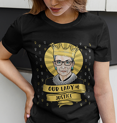 Alternative view of Our Lady Justice RBG Ruth Bader Ginsburg T-Shirt - V Neck