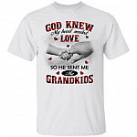 God Knew My Heart Needed Love So He Sent Me My Grandkids T-Shirt - Funny Grandparents Gifts, White, Unisex T-Shirt
