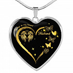 Husband Always In My Heart Loss Of Husband Heart Pendant Necklace - Husband Remembrance Necklace - Heart Luxury Necklace (Silver)
