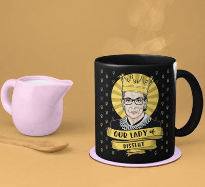 Alternative view of Our Lady of Dissent RBG Ruth Bader Ginsburg Ceramic Coffee Mug - Water Bottle