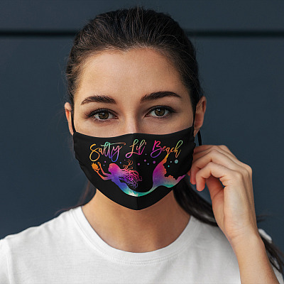 Alternative view of Salty Lil Beach Washable Reusable Custom - Printed Cloth Face Mask Cover