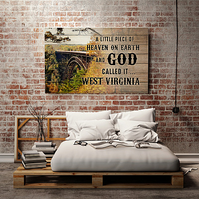 Alternative view of A Little Piece of Heaven on Earth and God Called It West Virginia Gallery Framed Canvas Prints - Unframed Poster
