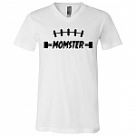 Momster Couple T-Shirt - V-Neck Tee Momster Dadcula, White, V-Neck T-Shirt