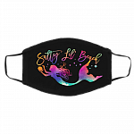 Salty Lil Beach Washable Reusable Custom - Printed Cloth Face Mask Cover, Black, Cloth Face Cover – Medium/Large