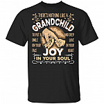 There's Nothing Like A Grandchild To Put A Smile On Your Face T-Shirt - Funny Shirt for Grandpa Grandma, Black, Unisex T-Shirt