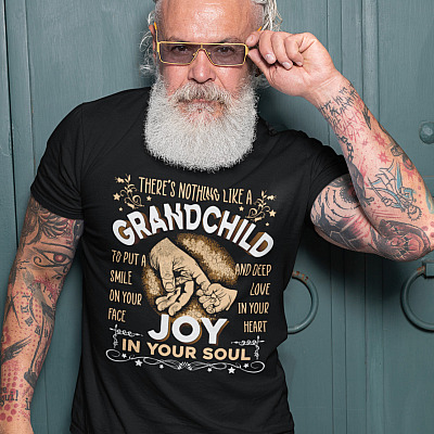 Alternative view of There's Nothing Like A Grandchild To Put A Smile On Your Face T-Shirt - Funny Shirt for Grandpa Grandma