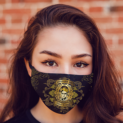 Alternative view of Notorious RBG Angel Of Everlasting Dissent Washable Reusable Custom - Printed Cloth Face Mask Cover