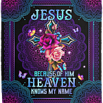 Jesus Because Of Him Heaven Knows My Name Fleece Blanket - Mink Sherpa Blanket - Woven Blanket, White, Cozy Plush Fleece Blanket - 50x60 Jesus Because Of Him Heaven Knows My Name Fleece Blanket - Mink Sherpa Blanket - Woven Blanket, White, Cozy Plush Fleece Blanket - 50x60