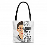Speak Your Mind Even If Your Voice Shakes Over Print Tote Bag - Shoulder Bag - Reusable Grocery Shopping Bag