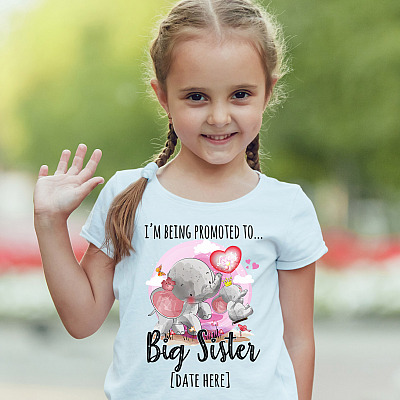 Alternative view of Personalized I Am Being Promoted To Big Sister Youth Tee