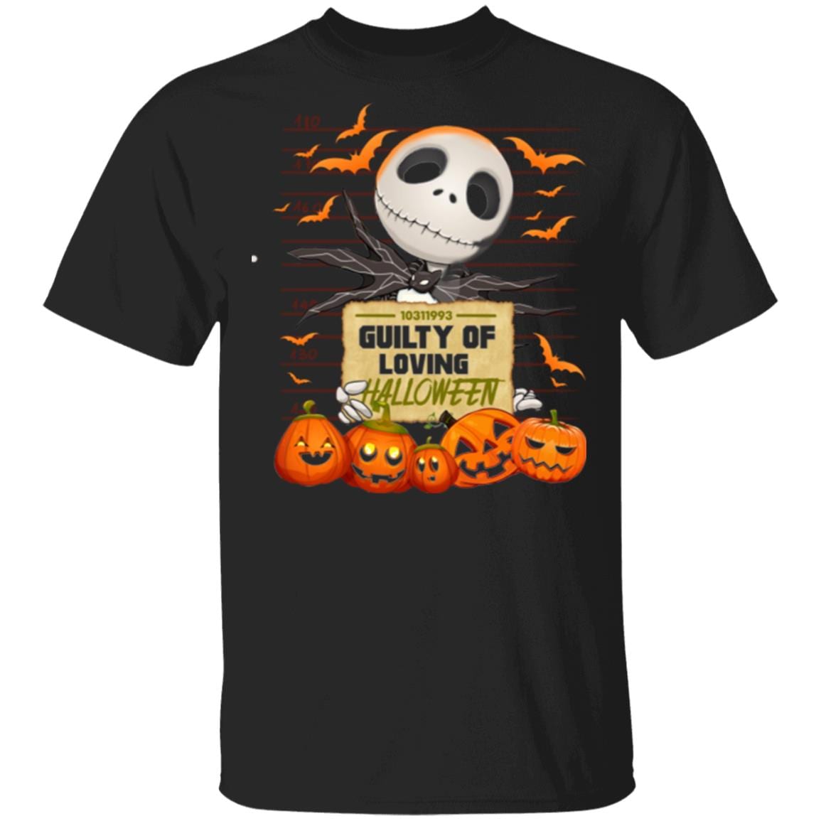 Funny Jack Guilty Of Loving Skellington Halloween Crime Portrait T-Shirt - Nightmare Before Halloween Shirt, Black, Unisex T-Shirt Funny Jack Guilty Of Loving Skellington Halloween Crime Portrait T-Shirt - Nightmare Before Halloween Shirt, Black, Unisex T-Shirt