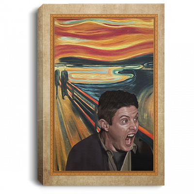 Supernatural Dean Screaming Funny The Scream, White, 0.75'' Framed Canvas