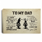To My Dad I Know It's Not Easy for a Man to Raise a Child from Son Framed Canvas - Unframed Poster, White, 0.75'' Framed Canvas