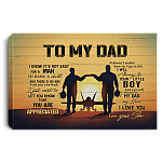 To My Dad I Know Its Not Easy To Raise A Child Us Army Air Force Framed Canvas - Unframed Poster - Veteran Day Gift, White, 0.75'' Framed Canvas