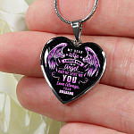 My Dear Wife I Asked God For An Angel And He Sent Me You Love Always Your Husband Luxury Heart Pendant Necklace - Heart Luxury Necklace (Silver)