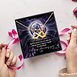 7LV. Keep Choosing_message Infinity Heart Necklace (Gold) 5