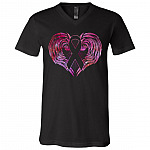 Breast Cancer Pink Wings Warrior Cancer Survivor T-shirt - V-neck - Breast Cancer Awareness Pink Ribbon Tee Shirt, Black, V-Neck T-Shirt
